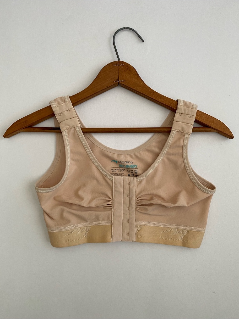 Marena Front-Closure Recovery Compression Bra in Nude